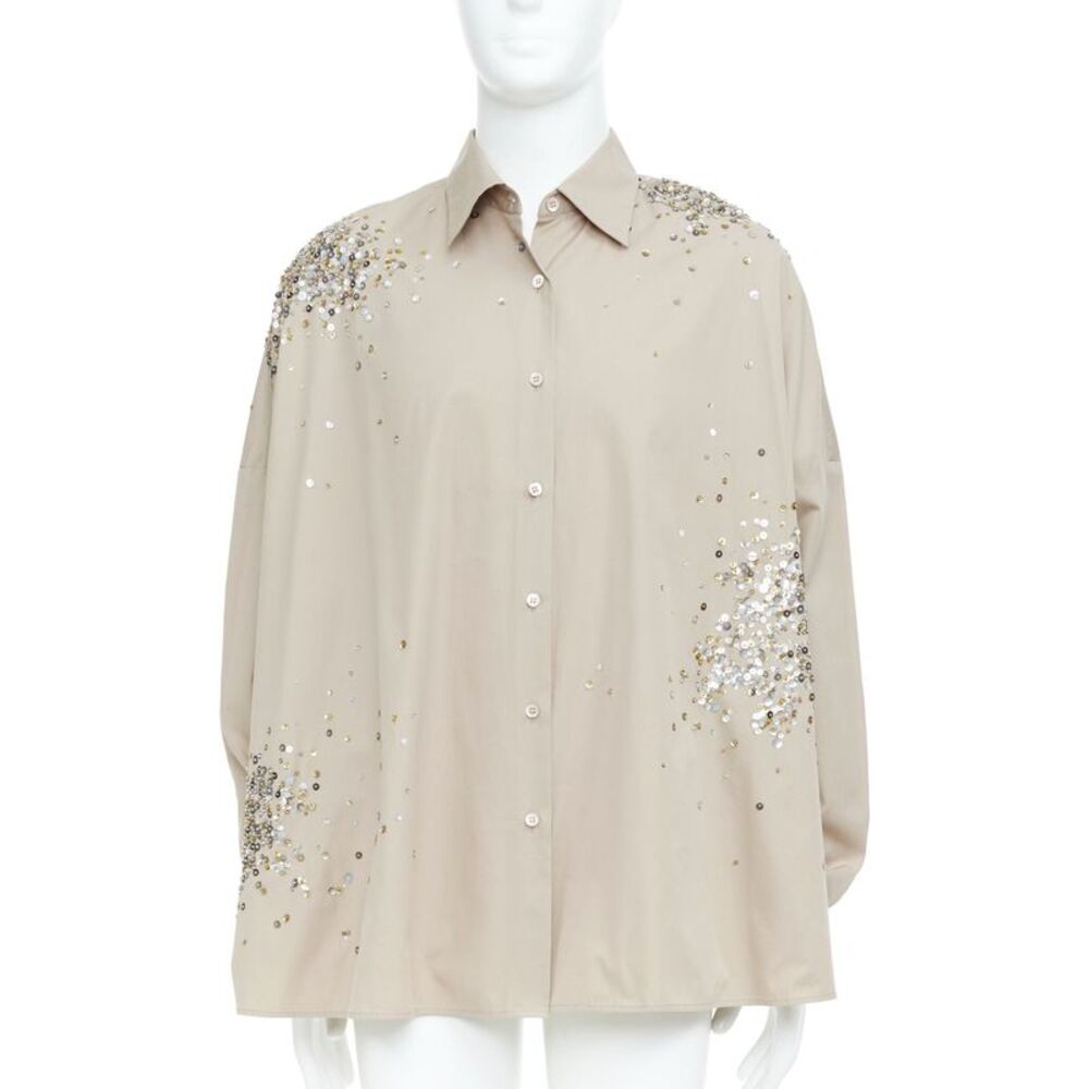 Dries Van Noten 2024 Casia White Sequin Shirt